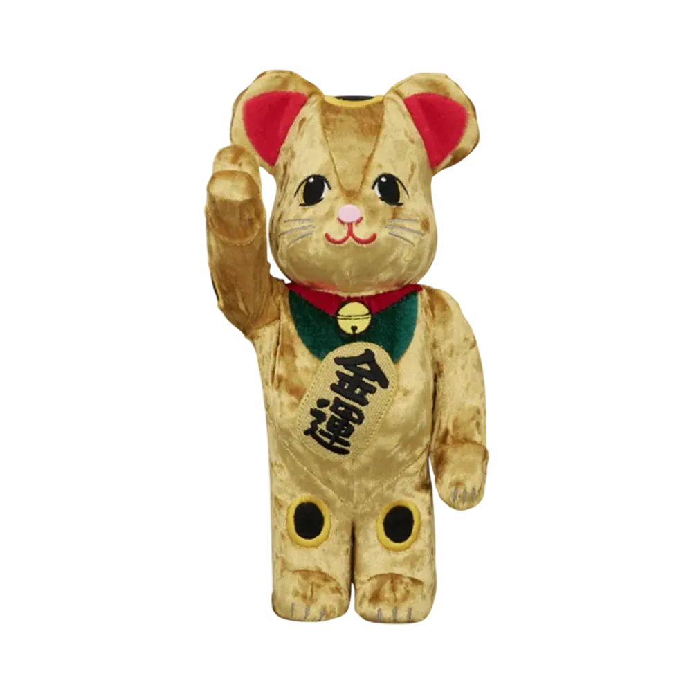 MEDICOM TOY "BEARBRICK" Lucky Cat Gold Wealth Luck Costume 400%