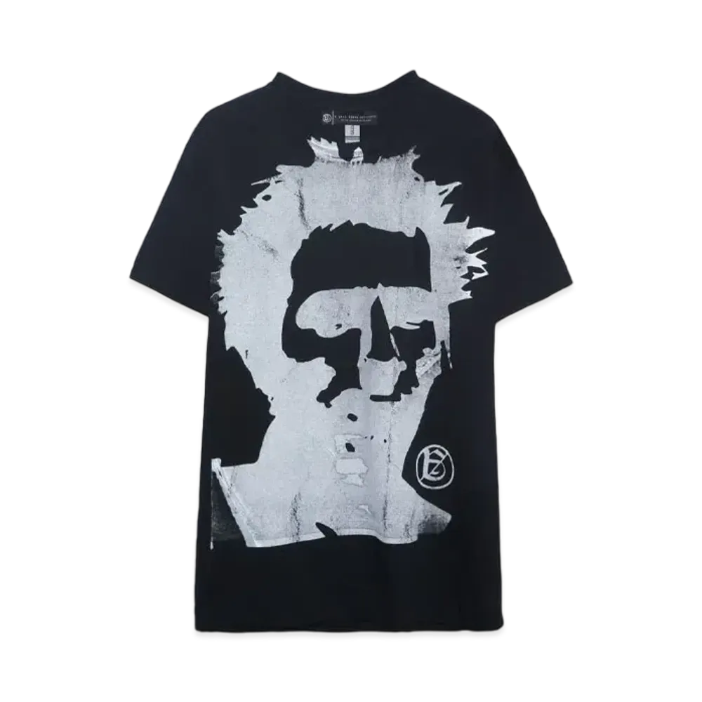 A GOOD BAD INFLUENCE HAND PRINTED FaceT-SHIRT "BLACK"