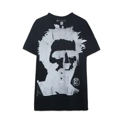 A GOOD BAD INFLUENCE HAND PRINTED FaceT-SHIRT "BLACK"