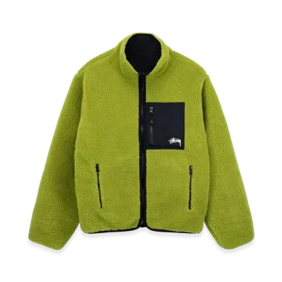 Stussy Sherpa Reversible Jacket "Moss Green"