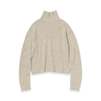 AURALEE Cashmere Melange Knit Turtle "Top Gray Beige"