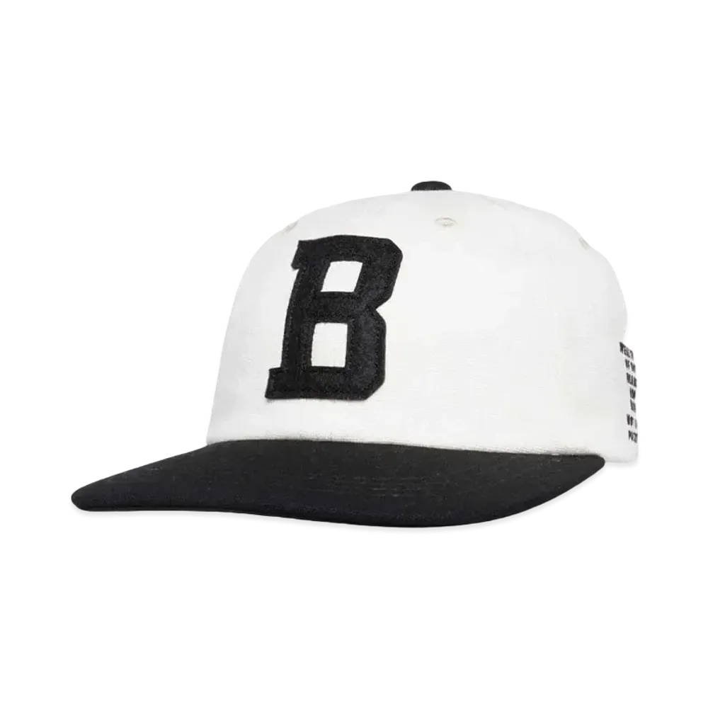 BILLIONAIRE BOYS CLUB FELT LOGO STRIPE CAP B "IVORYxBLACK"