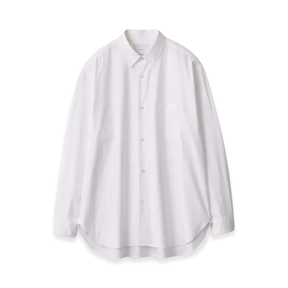 ssstein Pima Cotton Oversized Regular Collar Shirt "Off White"