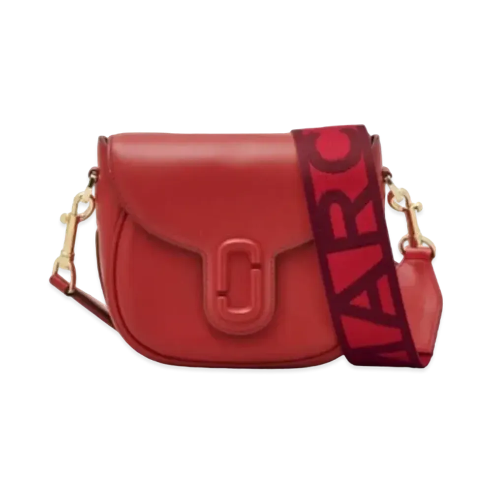 Marc Jacobs The Leather Covered J Marc Saddle Bag Small "True Red"