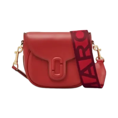 Marc Jacobs The Leather Covered J Marc Saddle Bag Small "True Red"