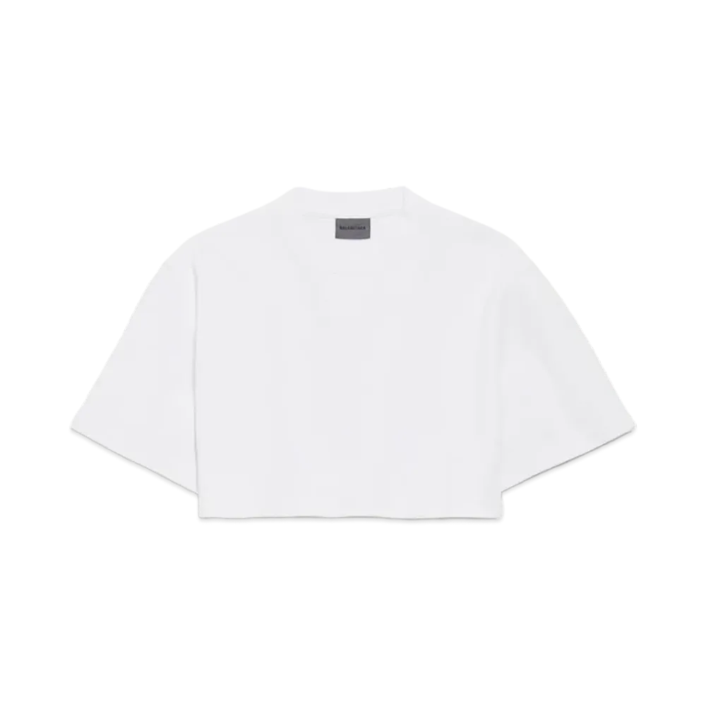 BALENCIAGA Women's Cropped T-Shirt "White"
