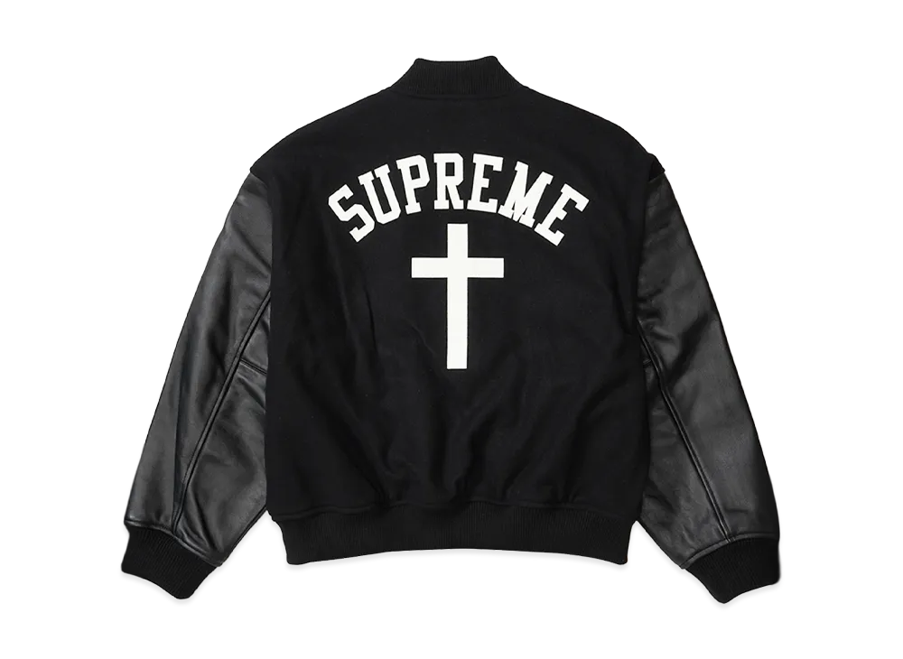 Supreme Cross Varsity Jacket "Black"