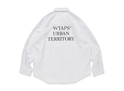 WTAPS BD 02 / LS / Cotton. Herringbone. Textile. Of "Blue"