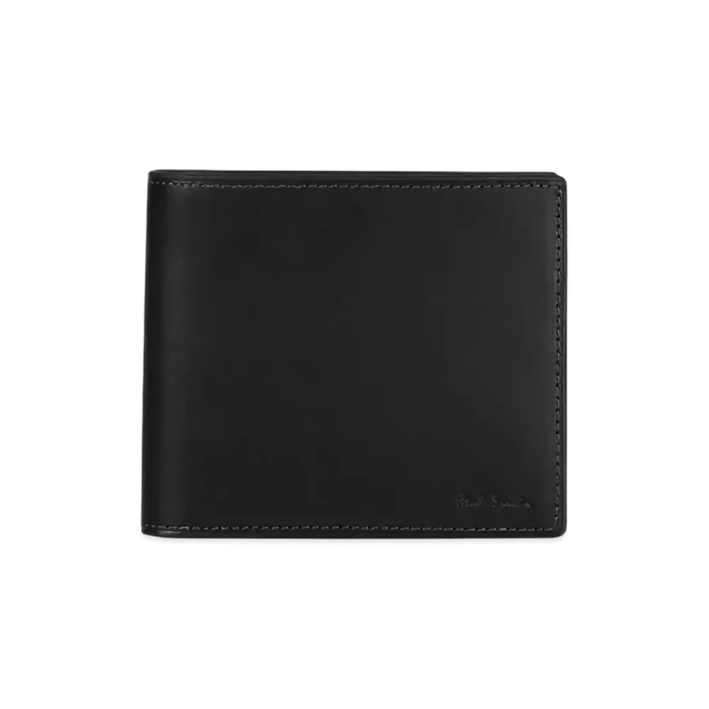 Paul Smith Vegetarian Stripe Trim Bifold Wallet "Black"