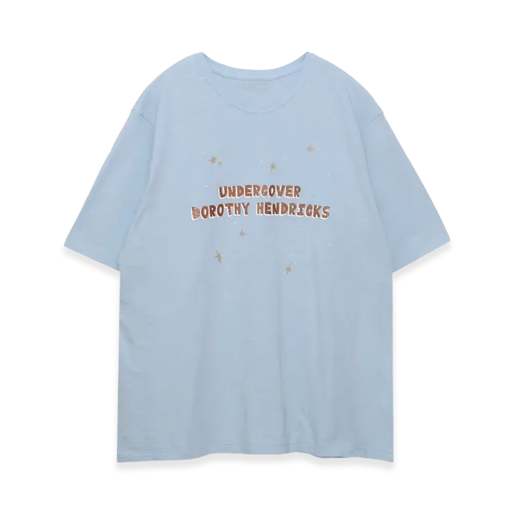 UNDERCOVER x Dorothy Hendricks Ladies Glitter Print Tee "Light Blue"
