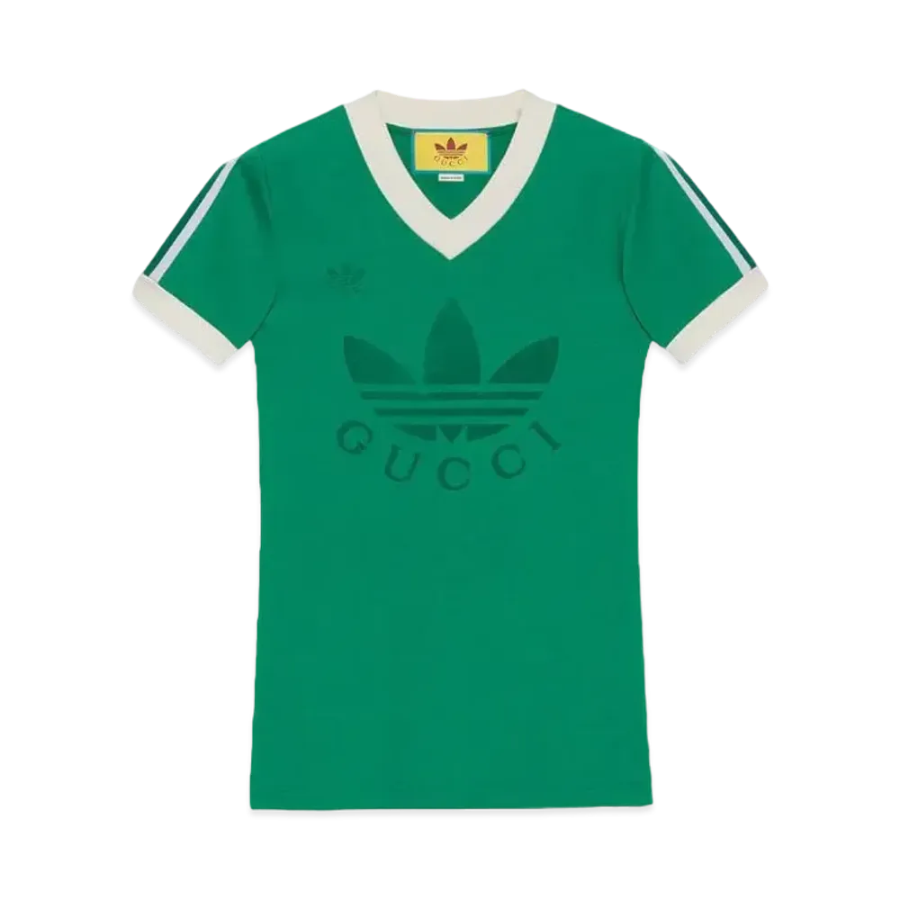 adidas x GUCCI V-Neck T-shirt "Green"