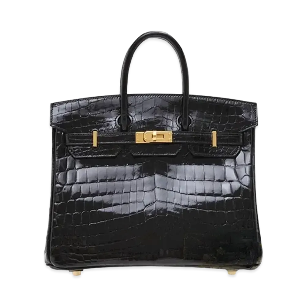 Hermes Birkin Crocodile Niloticus "Noir/Gold"