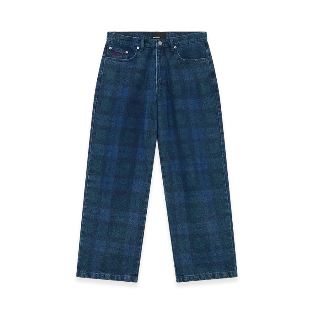 RASSVET Baggy Jean Denim Pant "Blue Plaid"