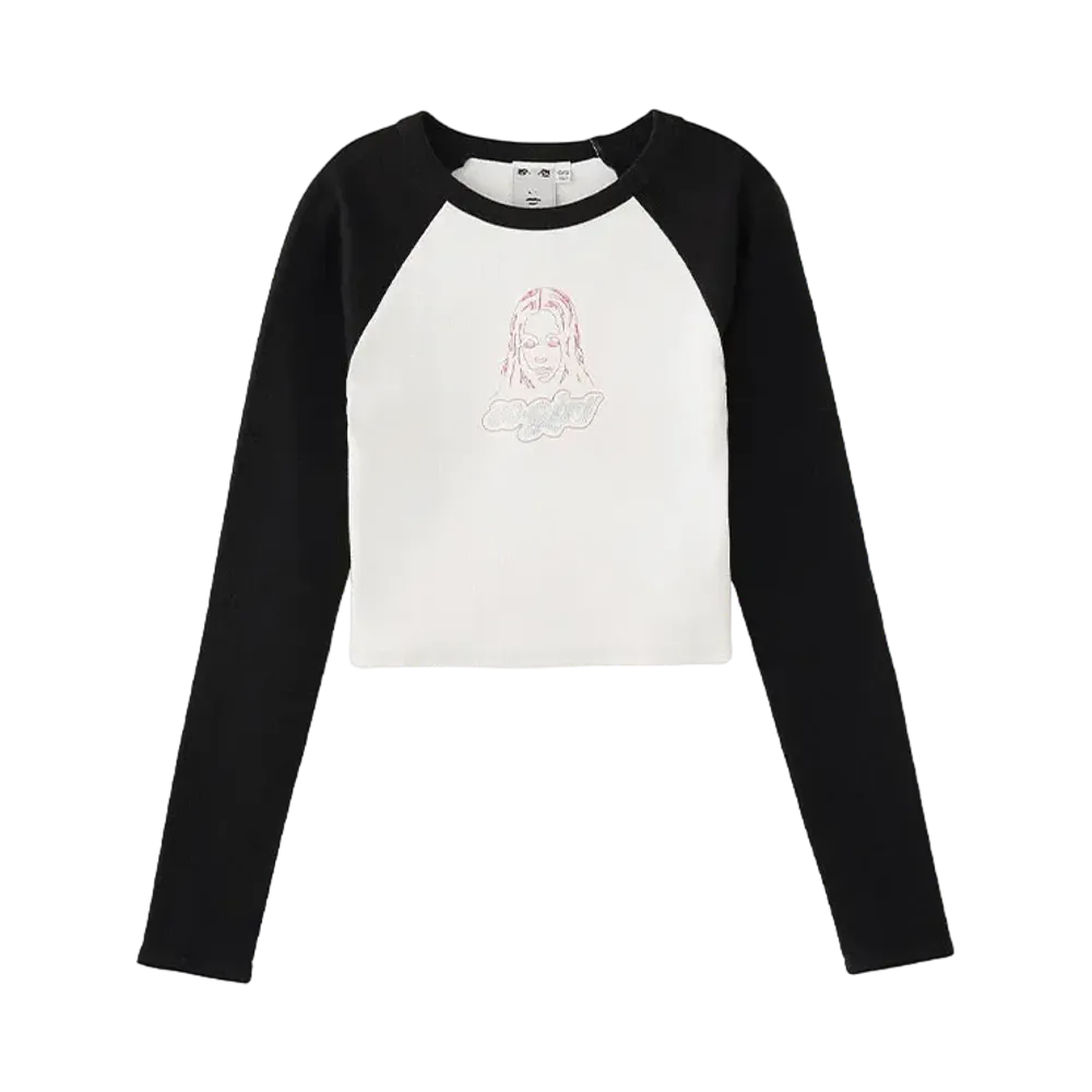 X-Girl Face Raglan L/S Tee "White"
