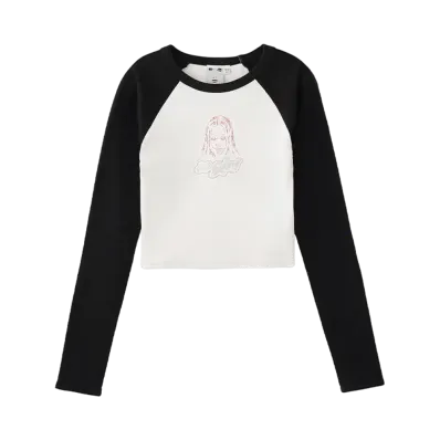 X-Girl Face Raglan L/S Tee "White"