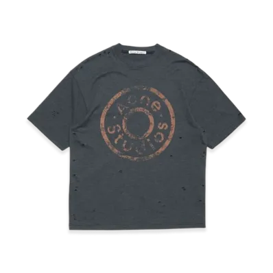 Acne Studios Logo T-Shirt Relaxed Fit "Black Melange"