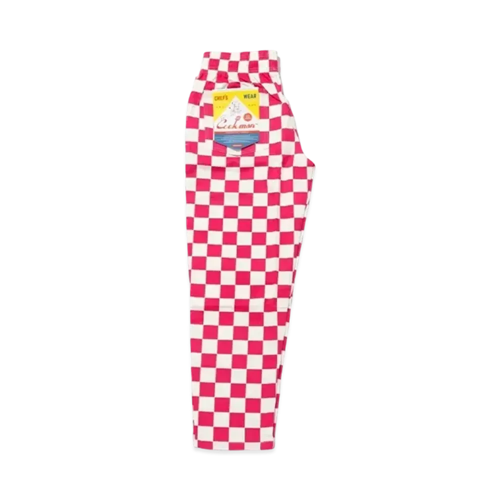 COOKMAN Chef Pants Paisley "Checker/Pink"