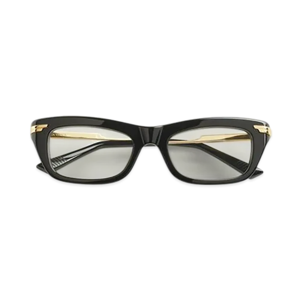 Bottega Veneta Classic Rectangular Eyeglasses "Black/Transparent"