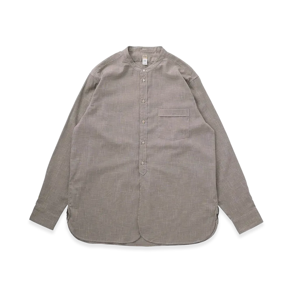 T.T Taiga Takahashi LOT.104 Band Collar Shirt "Heather Gray"