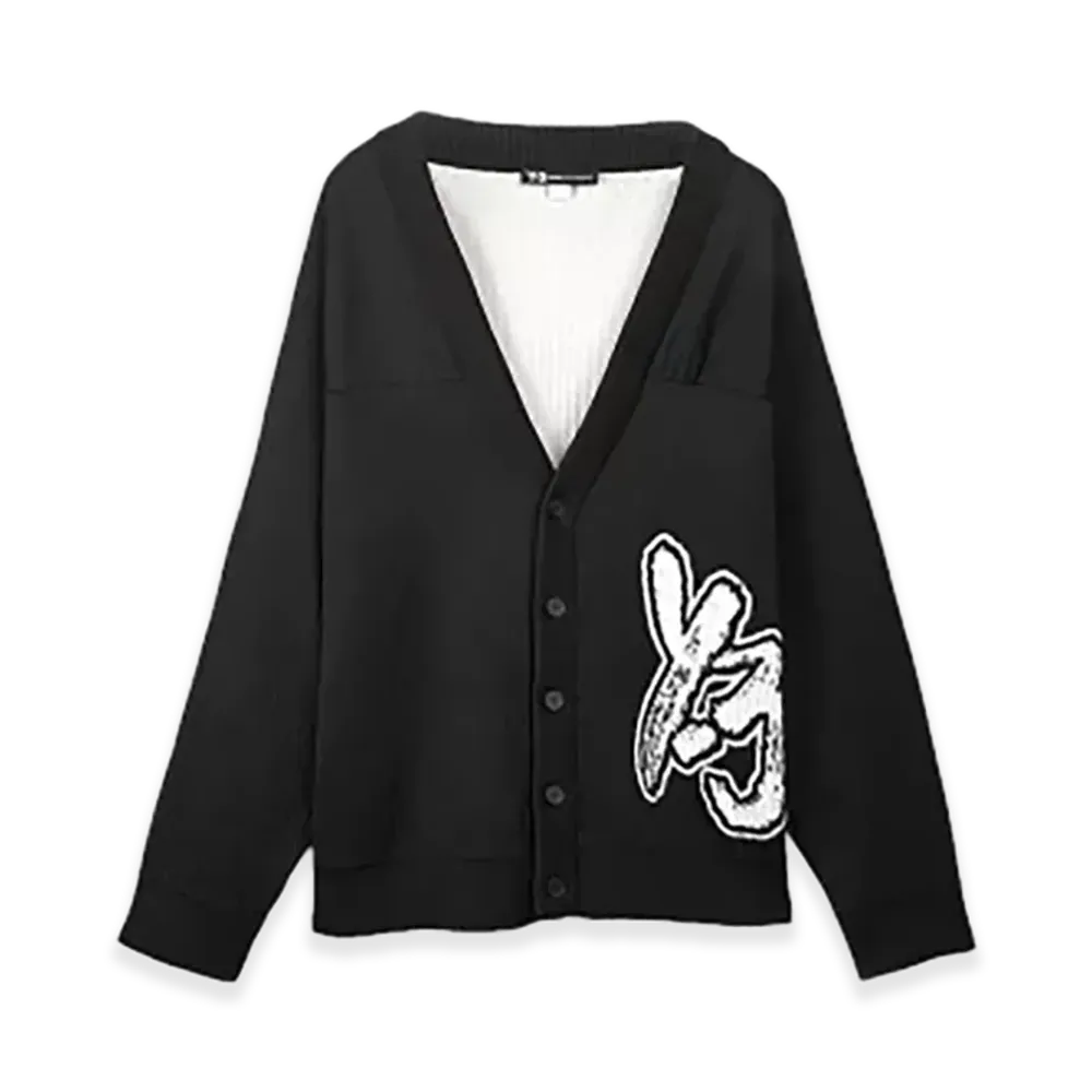 Y-3 Brushed Logo Oversized Knit Cardigan "Black"
