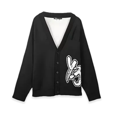 Y-3 Brushed Logo Oversized Knit Cardigan "Black"