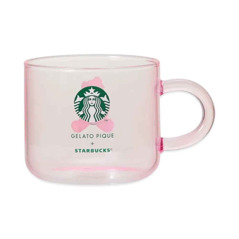 STARBUCKS x GELATO PIQUE Glass Mug 355ml "Soft Pink"