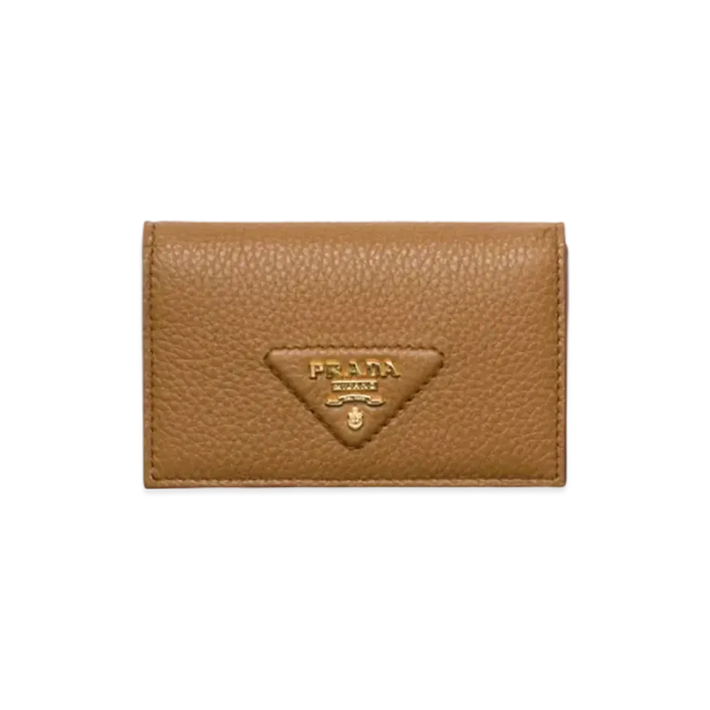 PRADA Leather Card Holder "Camel"