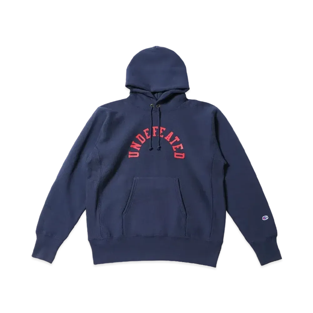 UNDEFEATED CHAMPION ARCH LOGO RW HOOD SWEAT - C8-Q141 "Navy"