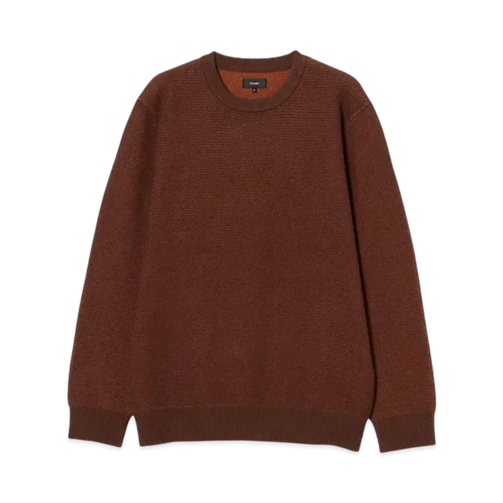 BEAMS 12 Gauge Waffle Crew Neck Knit "Brown"
