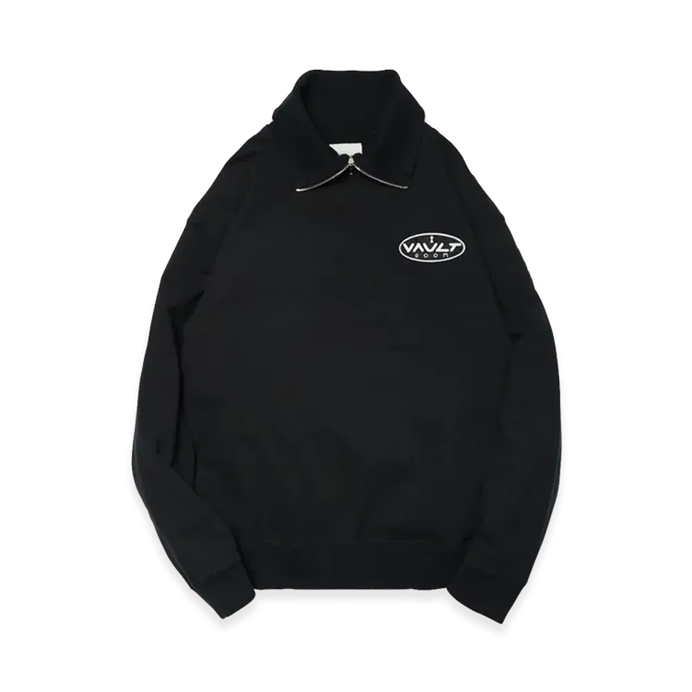 VAULTROOM Keyhole Round Patch Half Zip Sweat "Black"