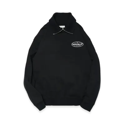 VAULTROOM Keyhole Round Patch Half Zip Sweat "Black"