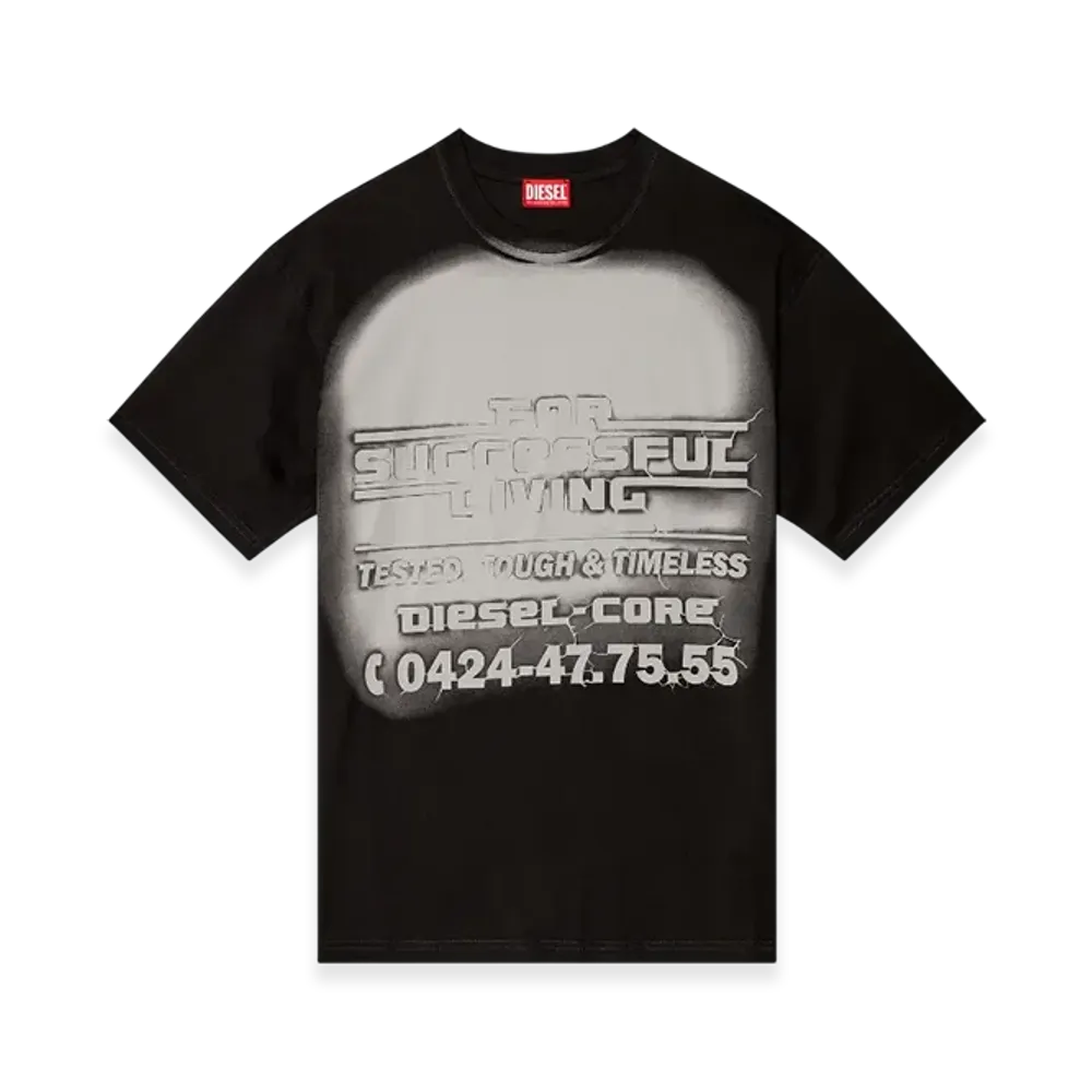 Diesel T-Boxt-R15 T-Shirt With Blowout Logo Graphic "Black"