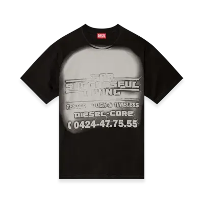 Diesel T-Boxt-R15 T-Shirt With Blowout Logo Graphic "Black"