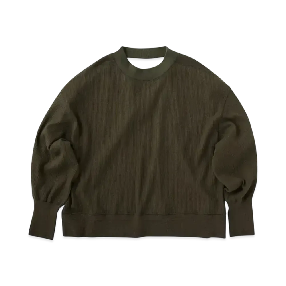 KURO Military Rib Oversized Opened Back L/S Tee "Khaki"