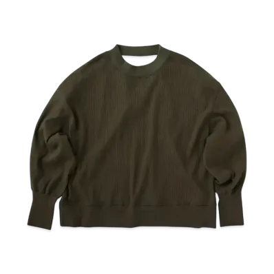 KURO Military Rib Oversized Opened Back L/S Tee "Khaki"