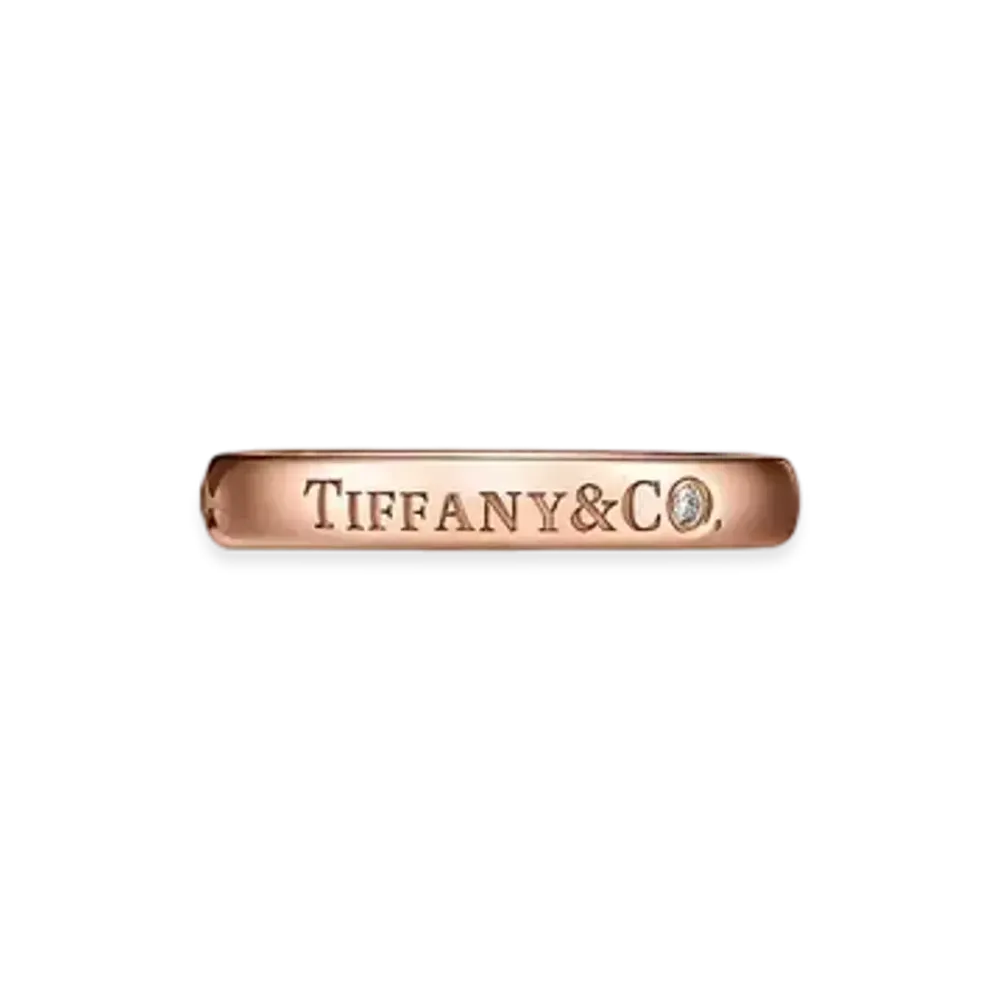 Tiffany & Co. T&CO. Band Ring with Diamonds 18K "Rose Gold"