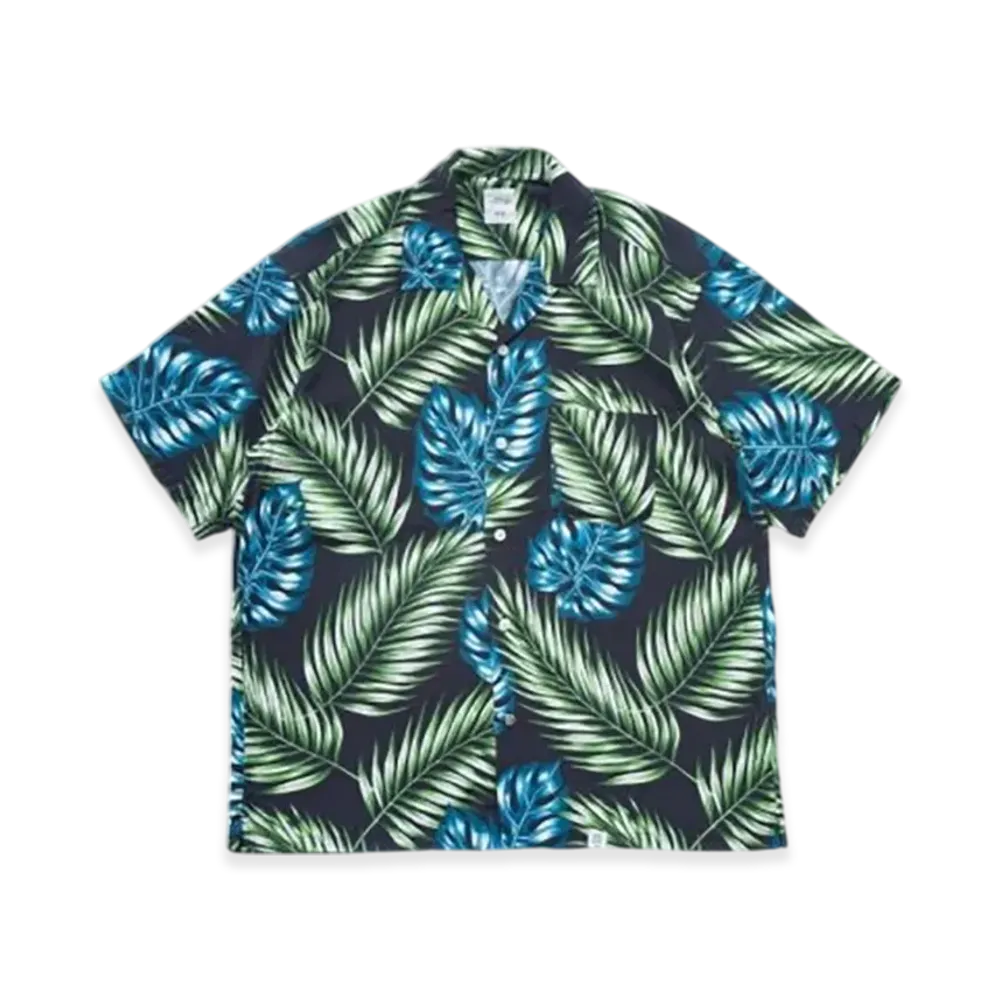 BEDWIN & THE HEARTBREAKERS S/S Open Collar Aloha Shirt Rogers "Navy"