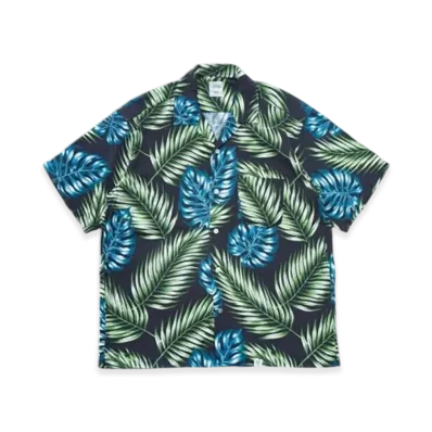 BEDWIN & THE HEARTBREAKERS S/S Open Collar Aloha Shirt Rogers "Navy"
