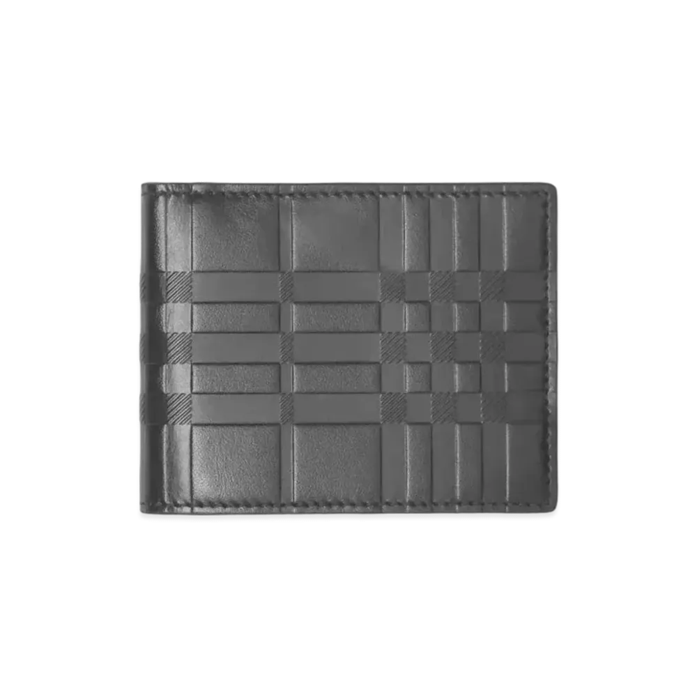 Burberry Logo Tail Check Bayfold Wallet "Charcoal"