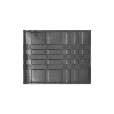 Burberry Logo Tail Check Bayfold Wallet "Charcoal"
