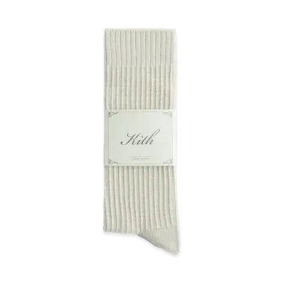 Kith Waffle Knit Cotton Socks "Sandrift"