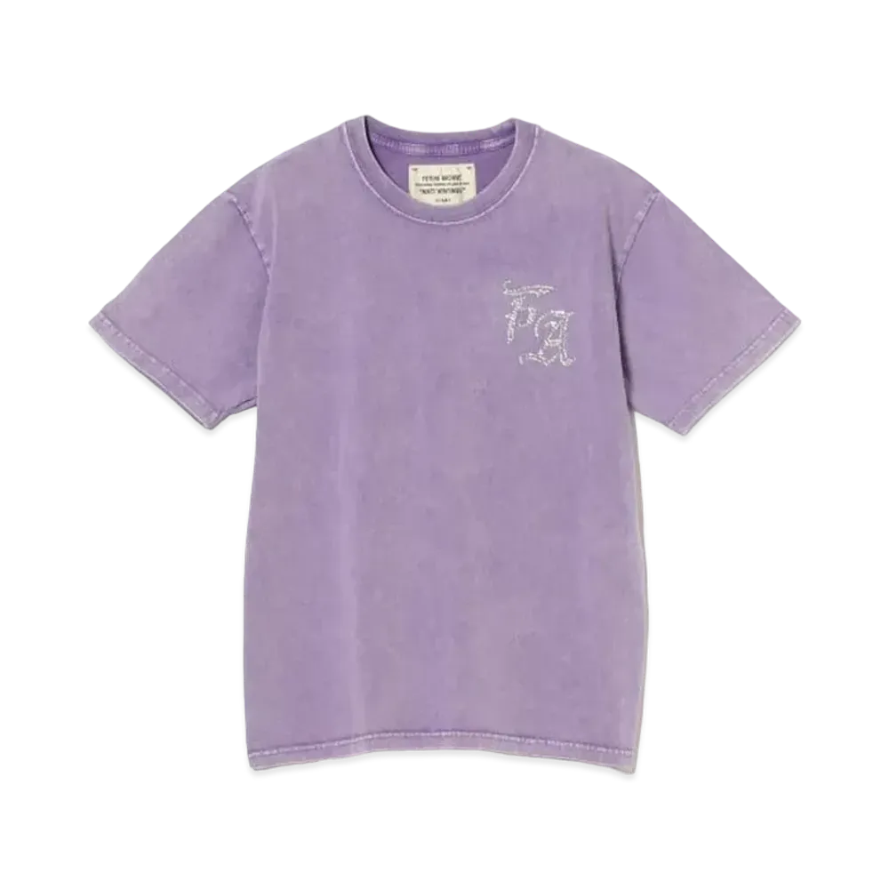BEAMS FUTURE ARCHIVE Fade Rhine Stone T-shirts "Puple"