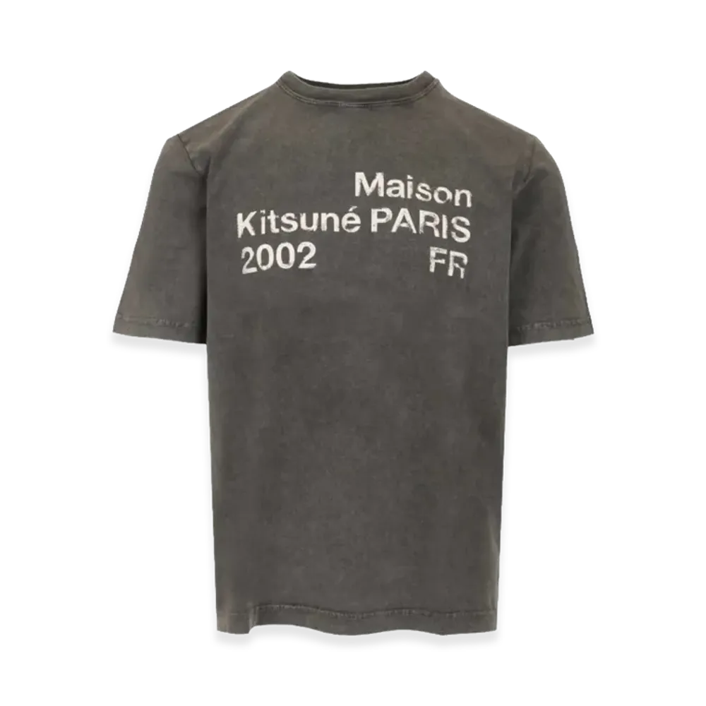 Maison Kitsune Logo Print Crewneck T-Shirt "Black Fade"