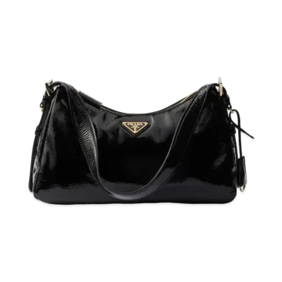 PRADA Aimee Medium Naplak Leather Shoulder Bag "Black"
