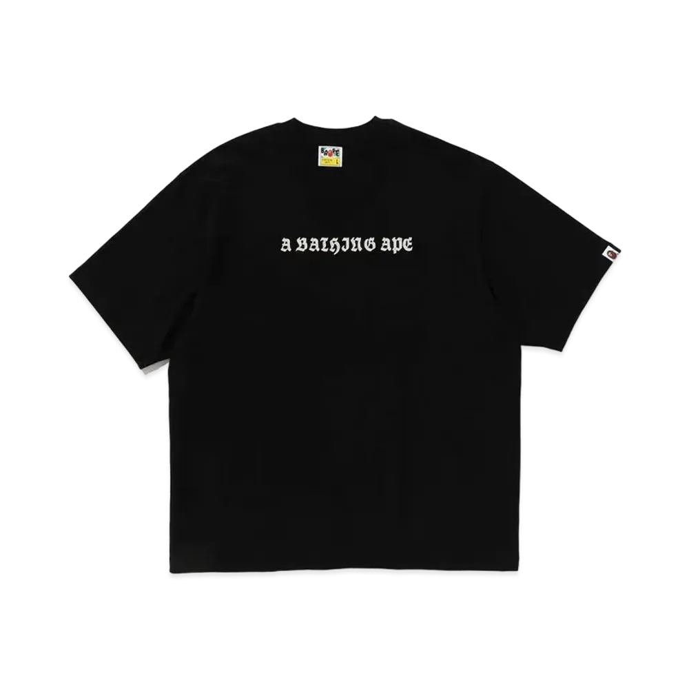 A BATHING APE Gothic Logo Relaxed Fit Tee "Black"
