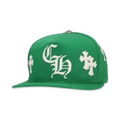 Chrome Hearts CH Hat Cross Patch Baseball Cap "Green/White"
