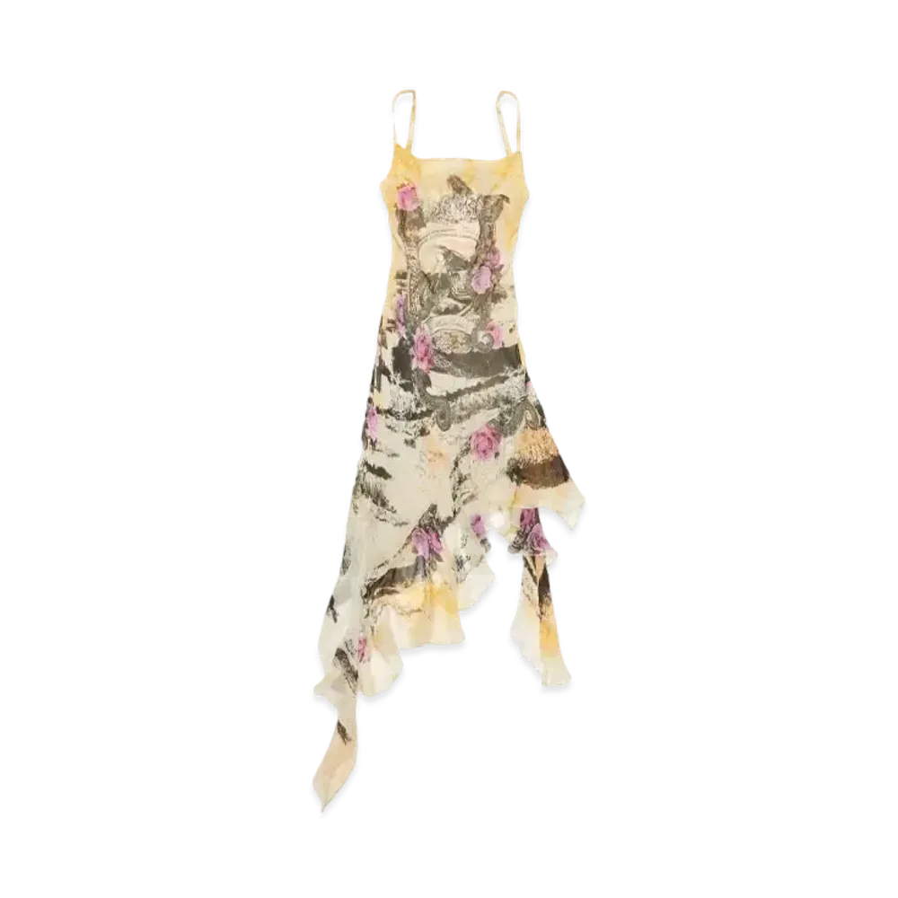 Acne Studios Printed Strap Dress "Multi Yellow"