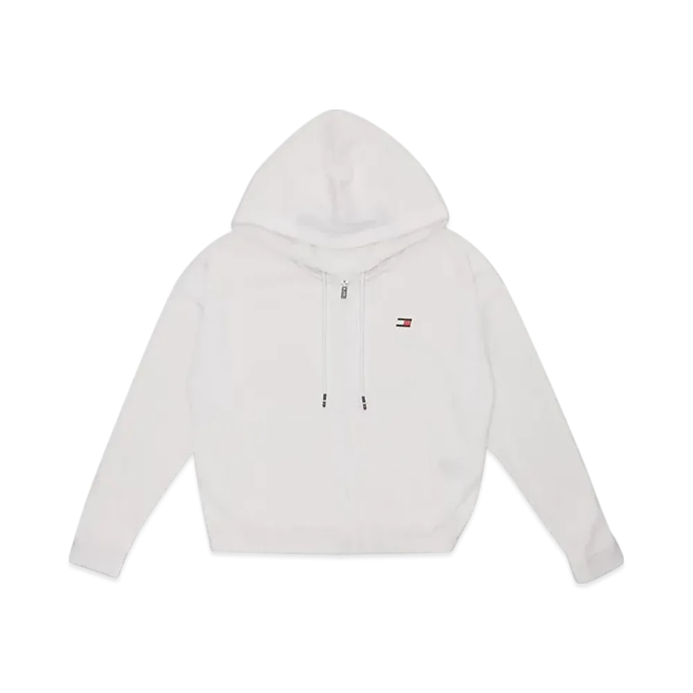 TOMMY HILFIGER Full Zip Cropped Hoodie "White"