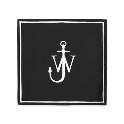 JW ANDERSON Anchor Logo Silk Scarf "Black/White"