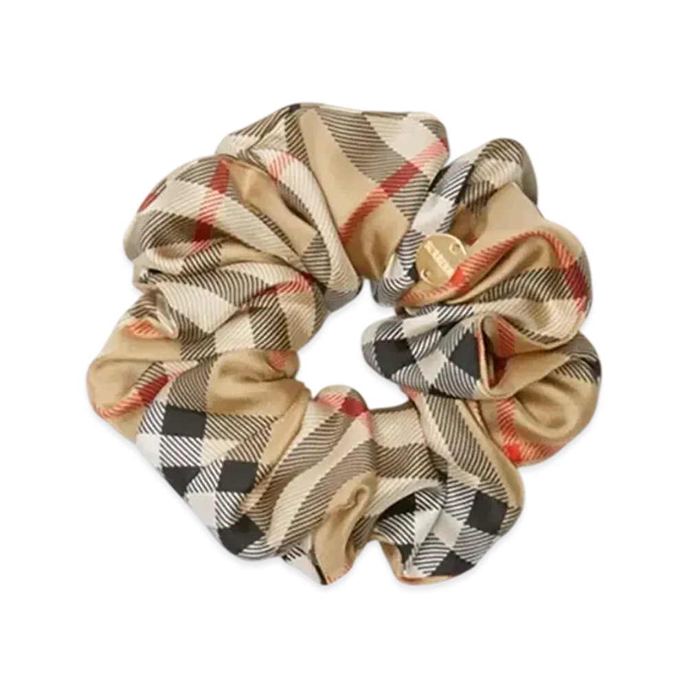 Burberry Check Silk Scrunchie "Sand"